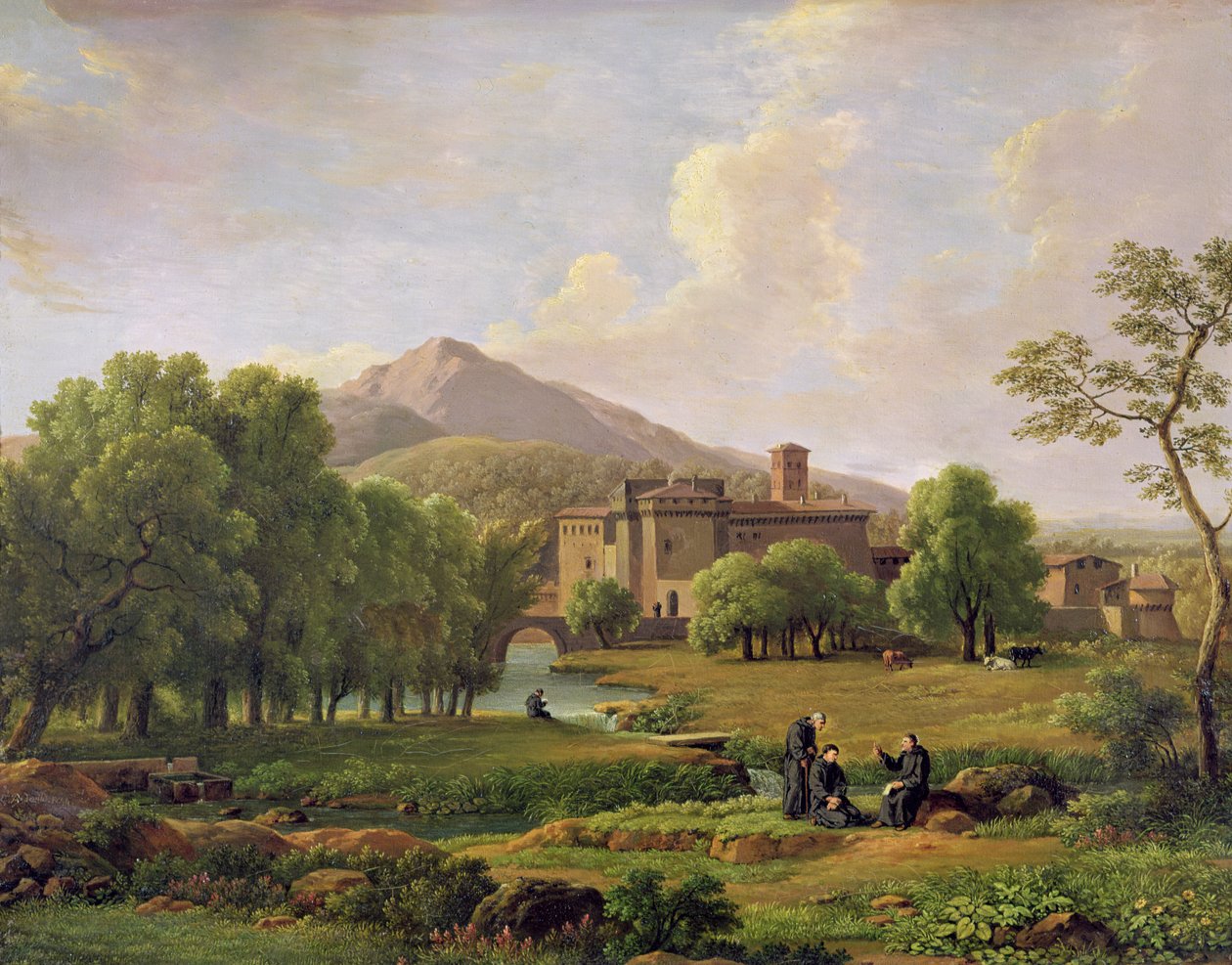 Kilátás a Grottaferrata kolostorra, 1844 alkotó: Jean Joseph Xavier Bidauld