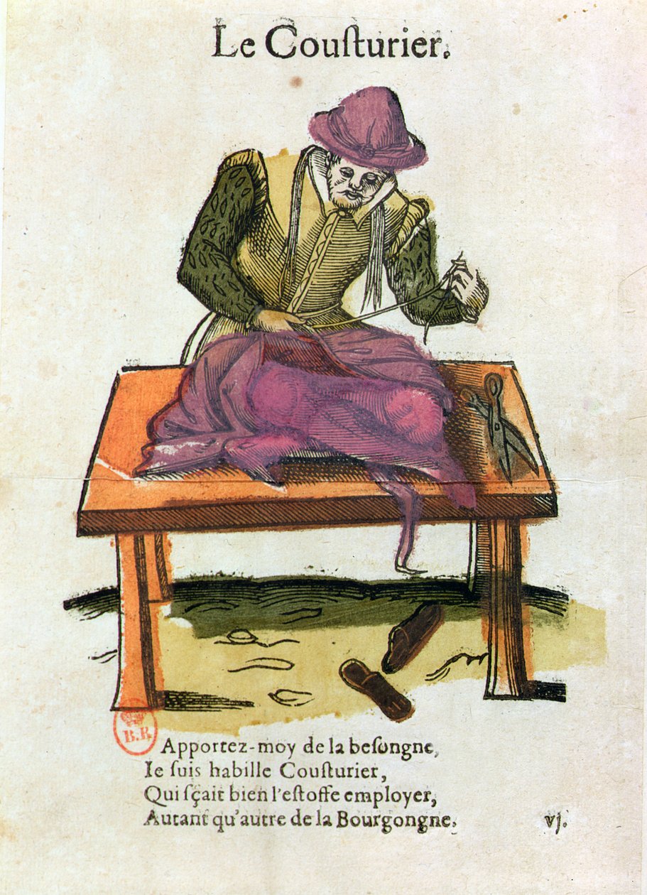 A szabó (színes metszet) alkotó: Jean Leclerc