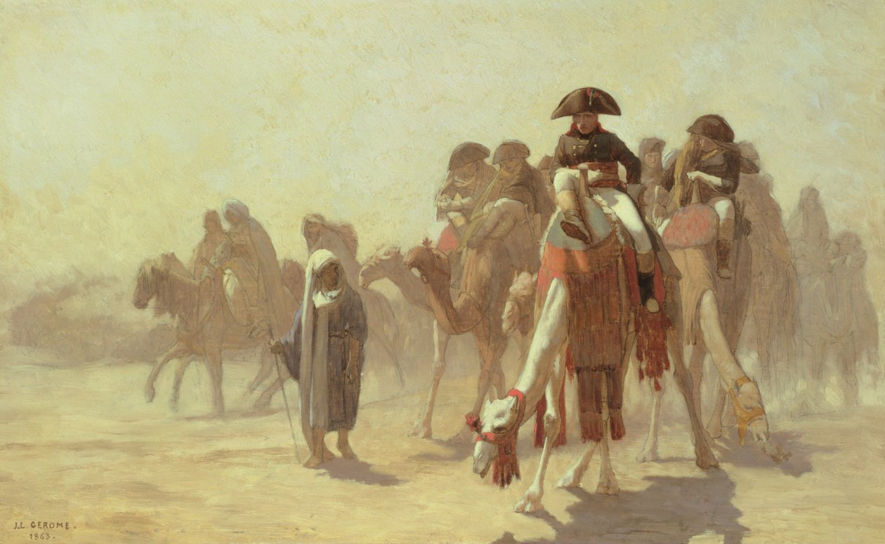 Bonaparte tábornok katonai vezérkarával Egyiptomban, 1863 (ceruza és olaj, vászon) alkotó: Jean Leon Gerome