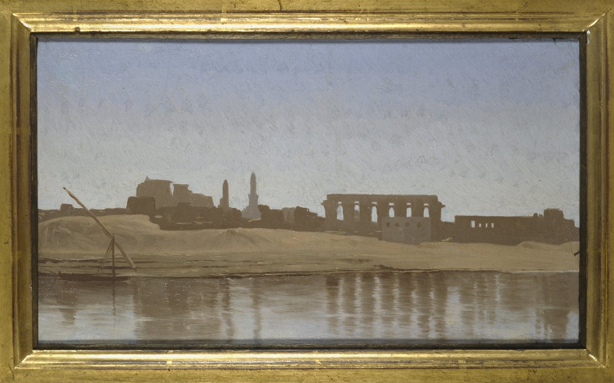 Kilátás a Nílusra Luxorban, 1857 (olaj, vászon a fedélzeten) alkotó: Jean Leon Gerome