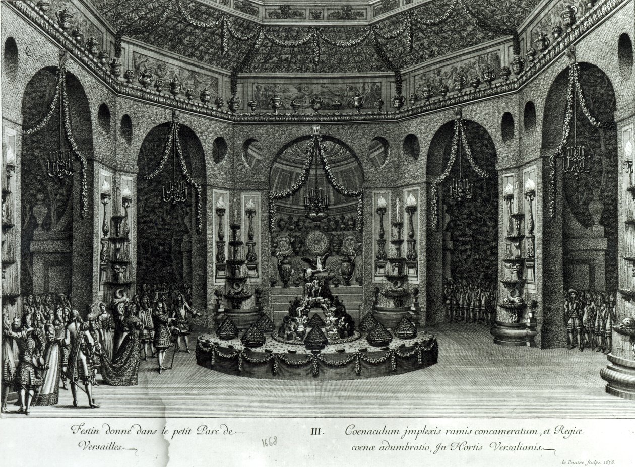Ünnep a kis kertben Versailles-ban, 1678 alkotó: Jean Lepautre