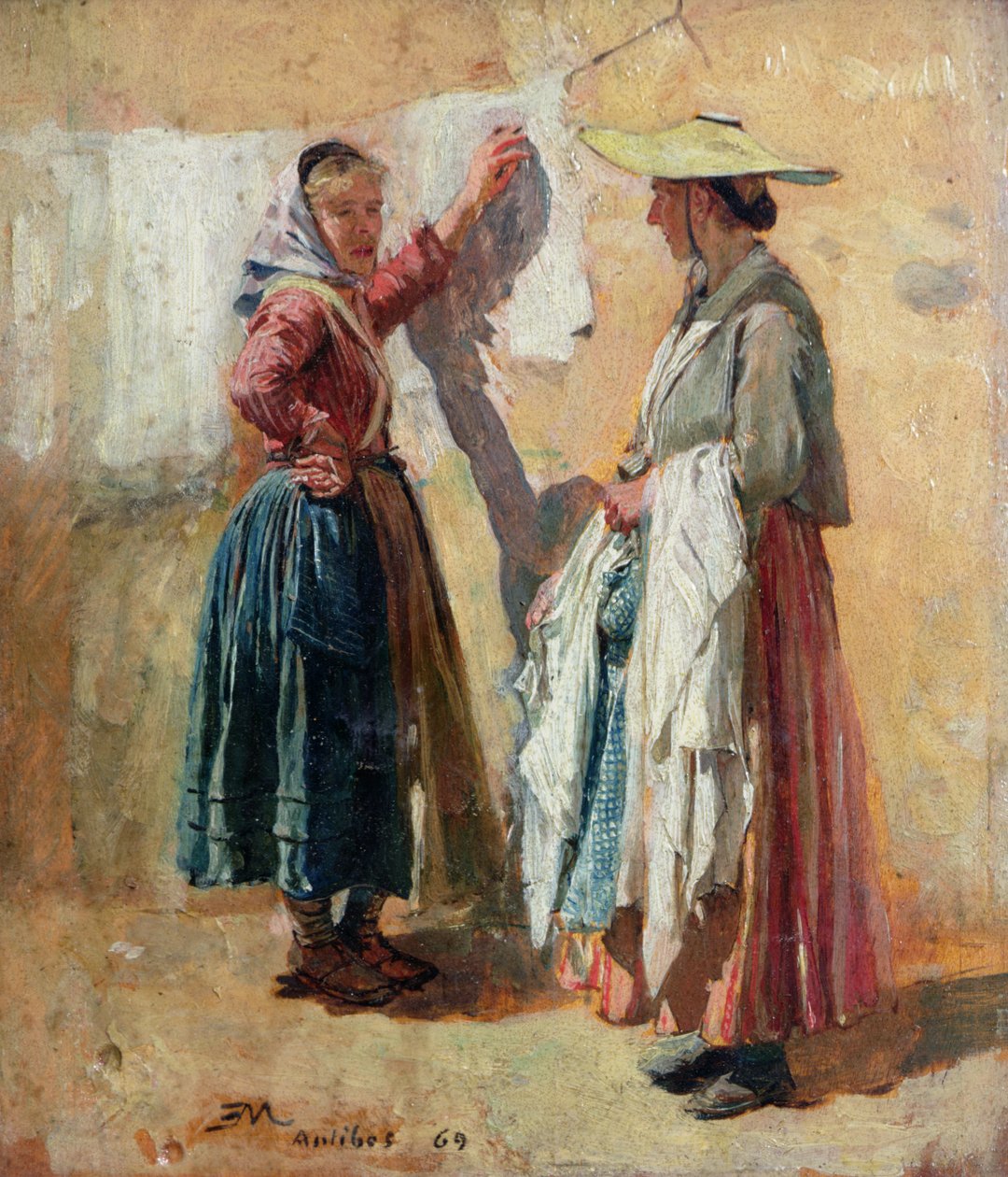 Mosók Antibes-ben, 1869 alkotó: Jean Louis Ernest Meissonier