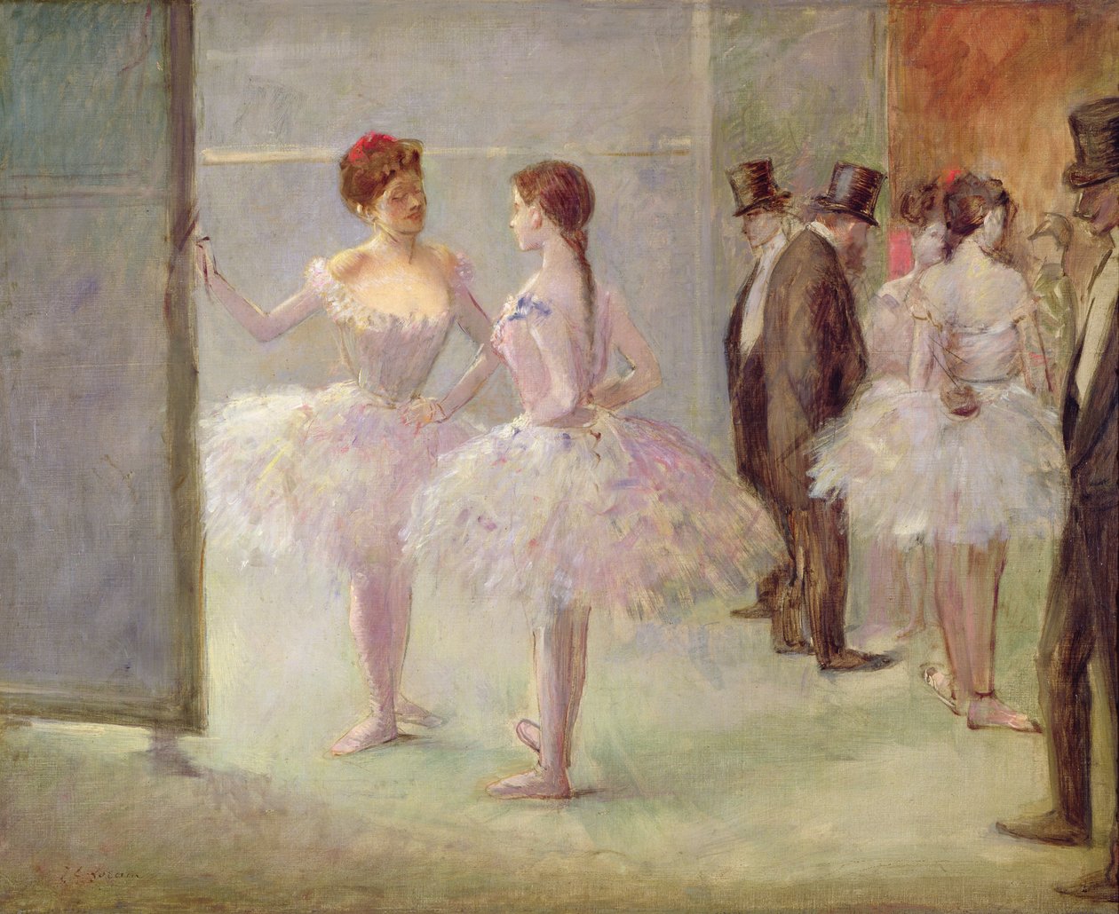 Táncosok a szárnyakban az Operában, 1900 körül alkotó: Jean Louis Forain