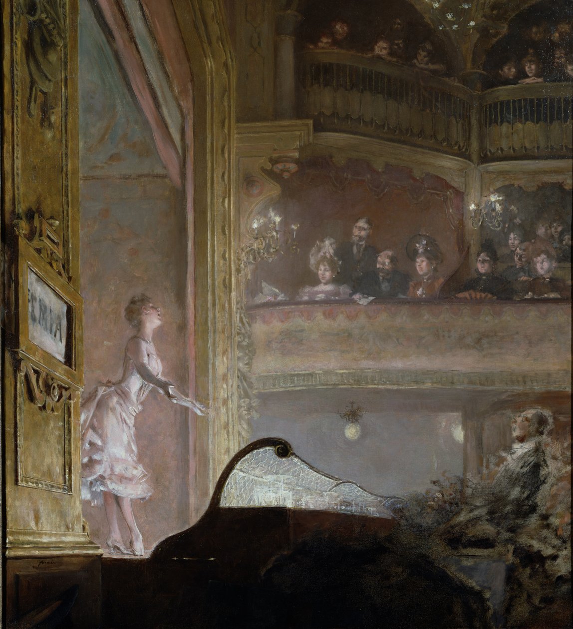 Az énekes rózsaszínben, 1895 körül alkotó: Jean Louis Forain