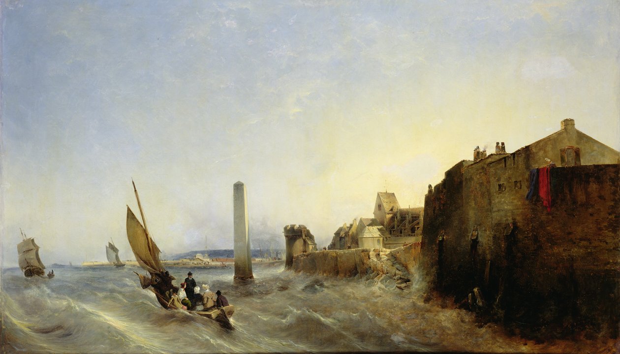 Kilátás a Napoleon rakpartra, Cherbourgban, 1838 alkotó: Jean Louis Petit