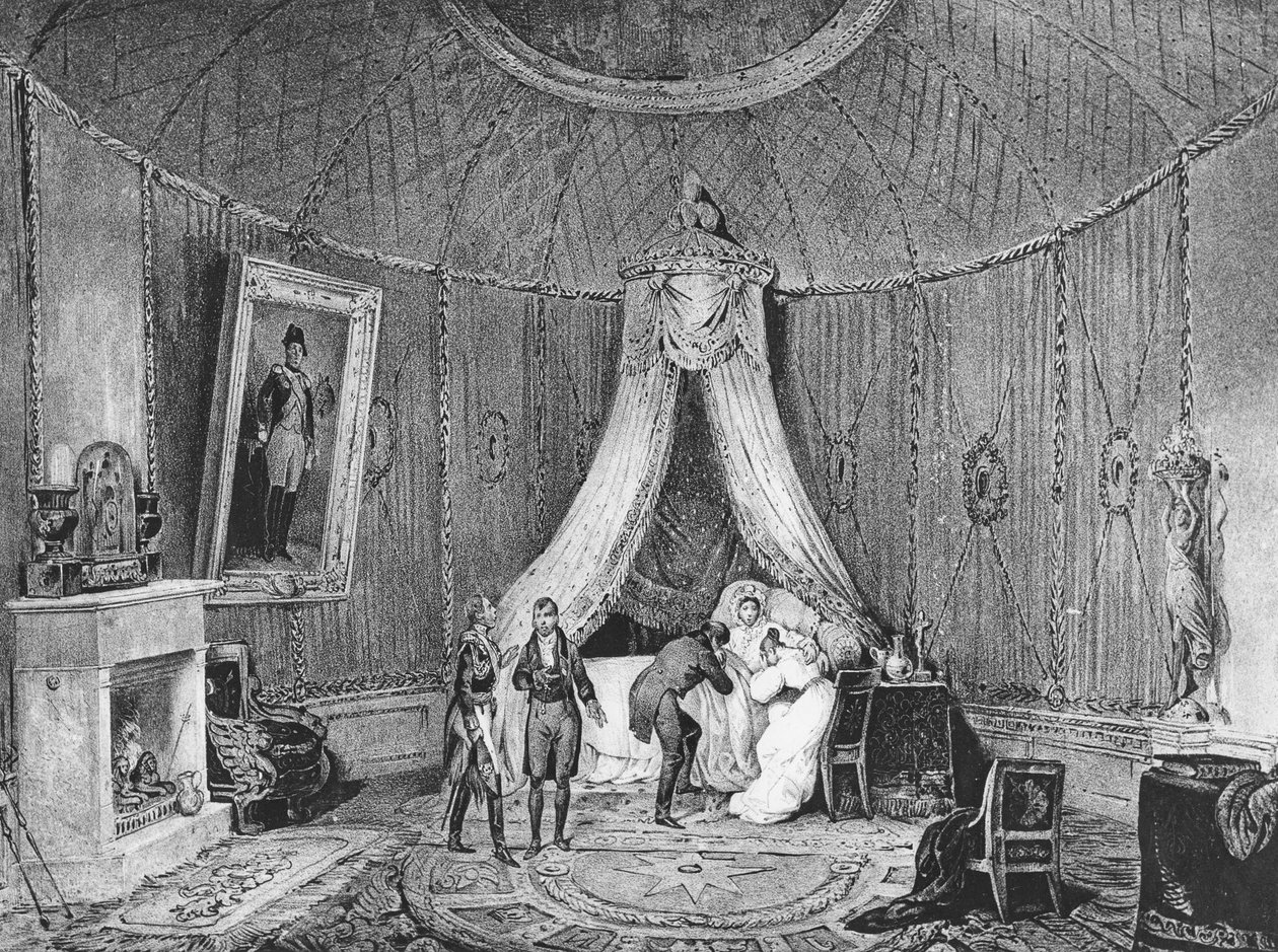 Joséphine de Beauharnais halála 1814. május 29-én, 1829. alkotó: Jean Louis Tirpenne