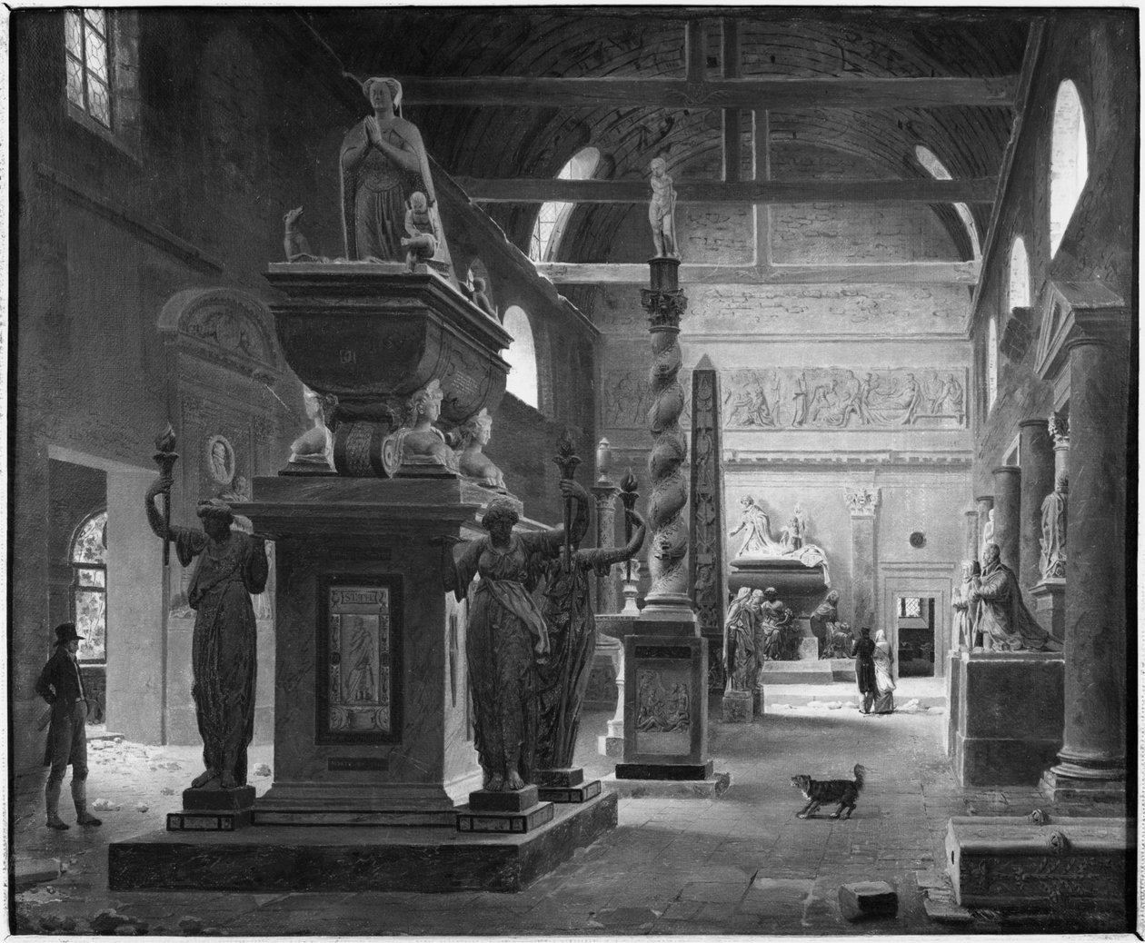 A Musee des Monuments Francais nagyterme, 1820 körül alkotó: Jean Lubin Vauzelle
