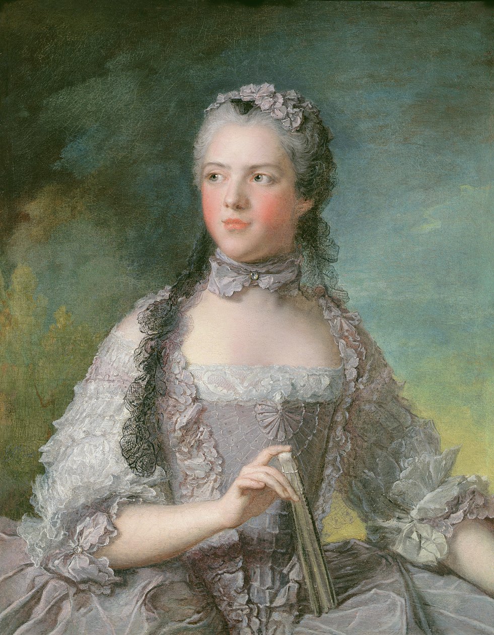 Adelaide de France (1732-1800) portréja legyezővel, 1749 alkotó: Jean Marc Nattier