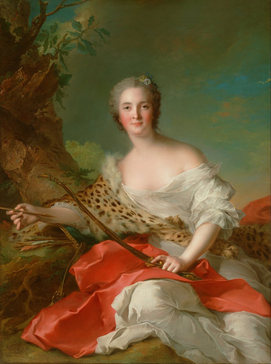 Constance-Gabrielle-Magdeleine Bonnier de la Mosson portréja Diana szerepében alkotó: Jean Marc Nattier