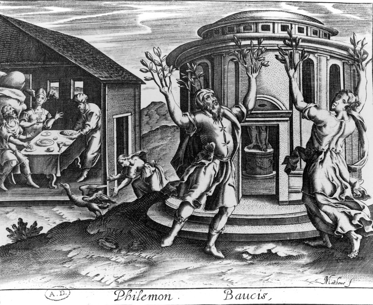 Philemon és Baucis, Ovidius Metamorfózisainak 1619-ben Párizsban megjelent kiadásából, alkotó: Jean Matheus