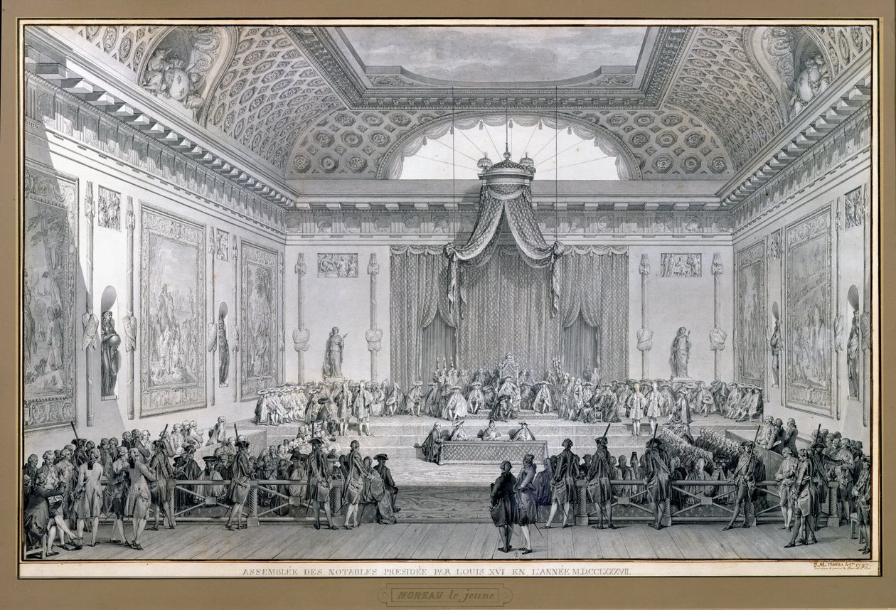 Assemblee des Notables XVI. Lajos elnökletével (1754093) 1787 alkotó: Jean Michel the Younger Moreau