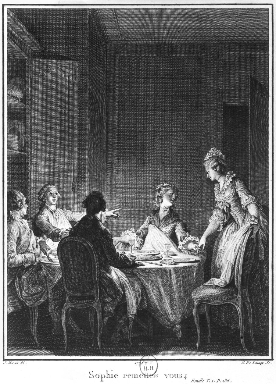 Illusztráció Jean-Jacques Rousseau (1712-78) "L