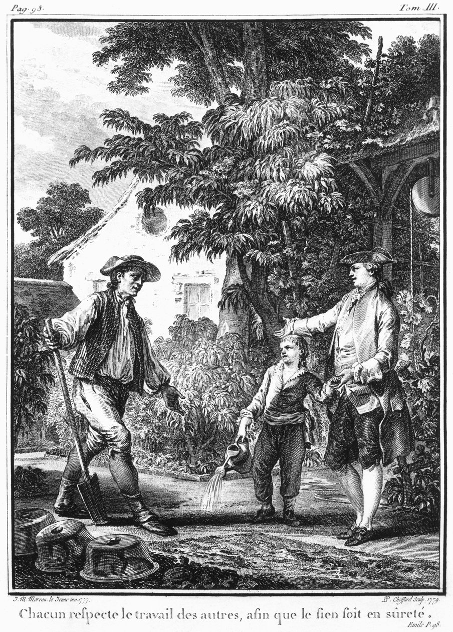 Illusztráció Jean-Jacques Rousseau (1712-78) "L