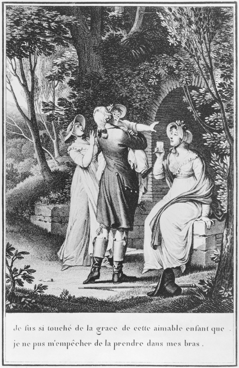 Illusztráció Johann Wolfgang Goethe (1749-1832) „Werther fájdalmai” című művéből, E. Deghent metszete alkotó: Jean Michel the Younger Moreau