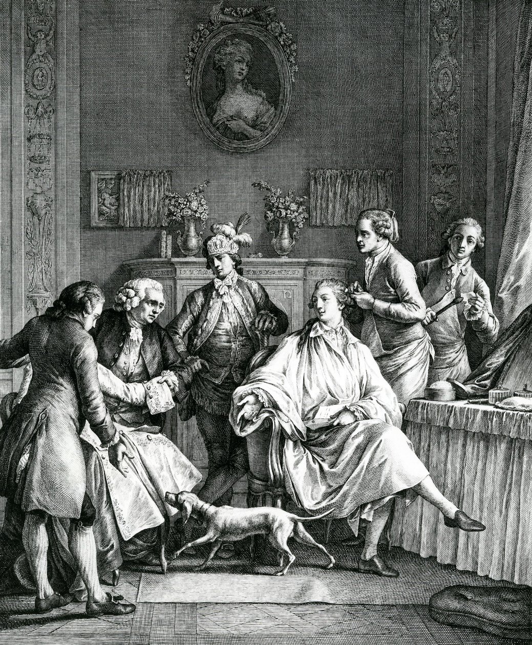 Férfi öltözködés, 1770 körül alkotó: Jean Michel the Younger Moreau