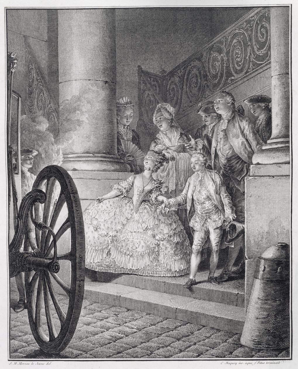Kirándulás az Operába, metszett P.C. Baquoy (1759-1829) és C.E. Patas (1744-1802) alkotó: Jean Michel the Younger Moreau