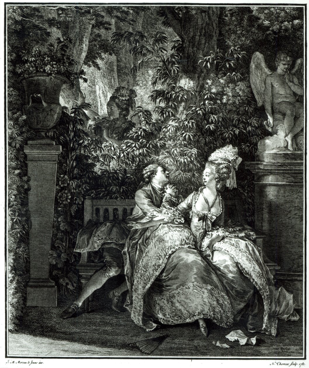 Igen vagy nem 1781, N. Thomas metszete alkotó: Jean Michel the Younger Moreau