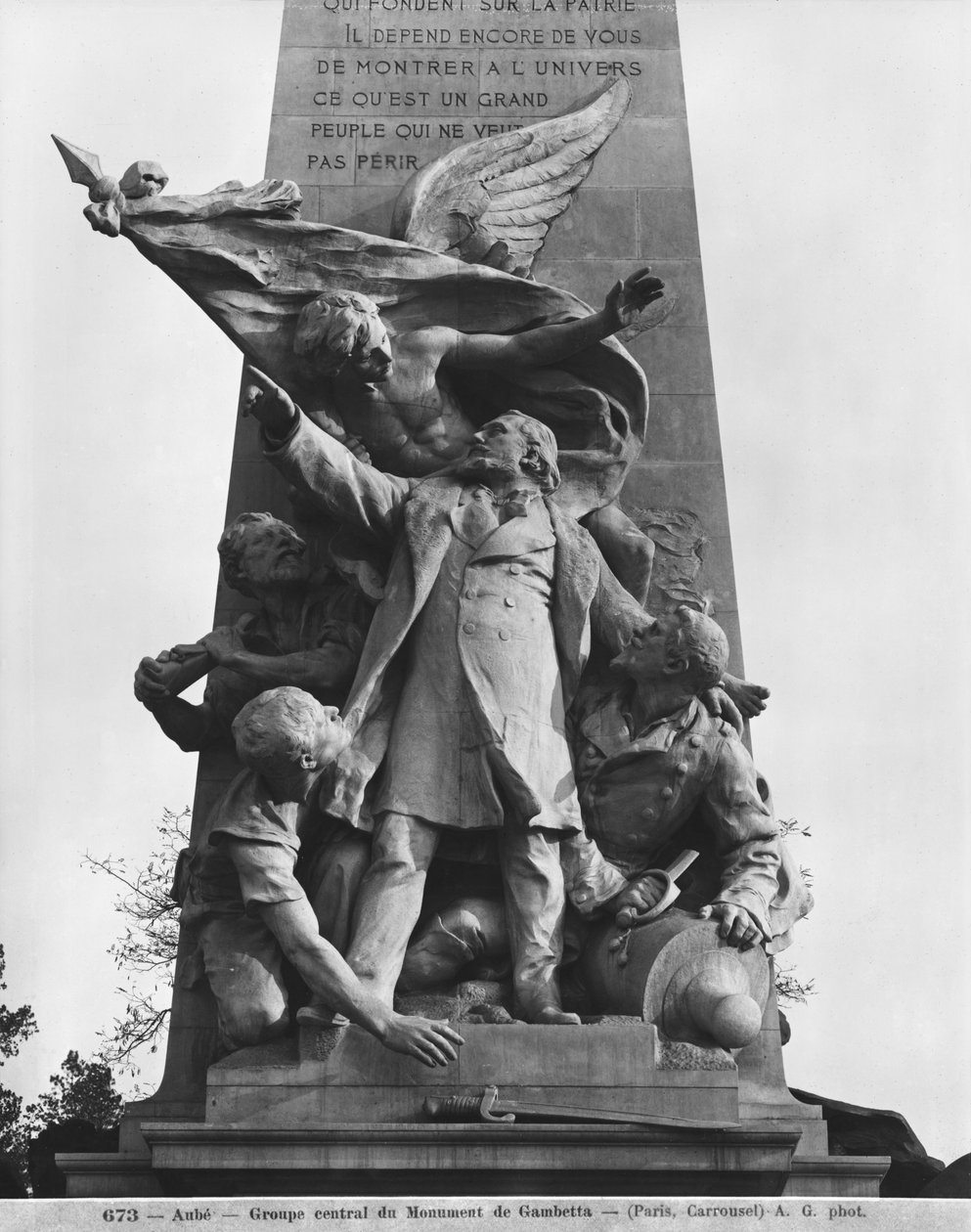 Leon Gambetta emlékműve, központi csoport, cour Napoleon, Louvre, 1888 (részlet) (lásd még: 346101, 346103, 346104, 346503) alkotó: Jean Paul Aube