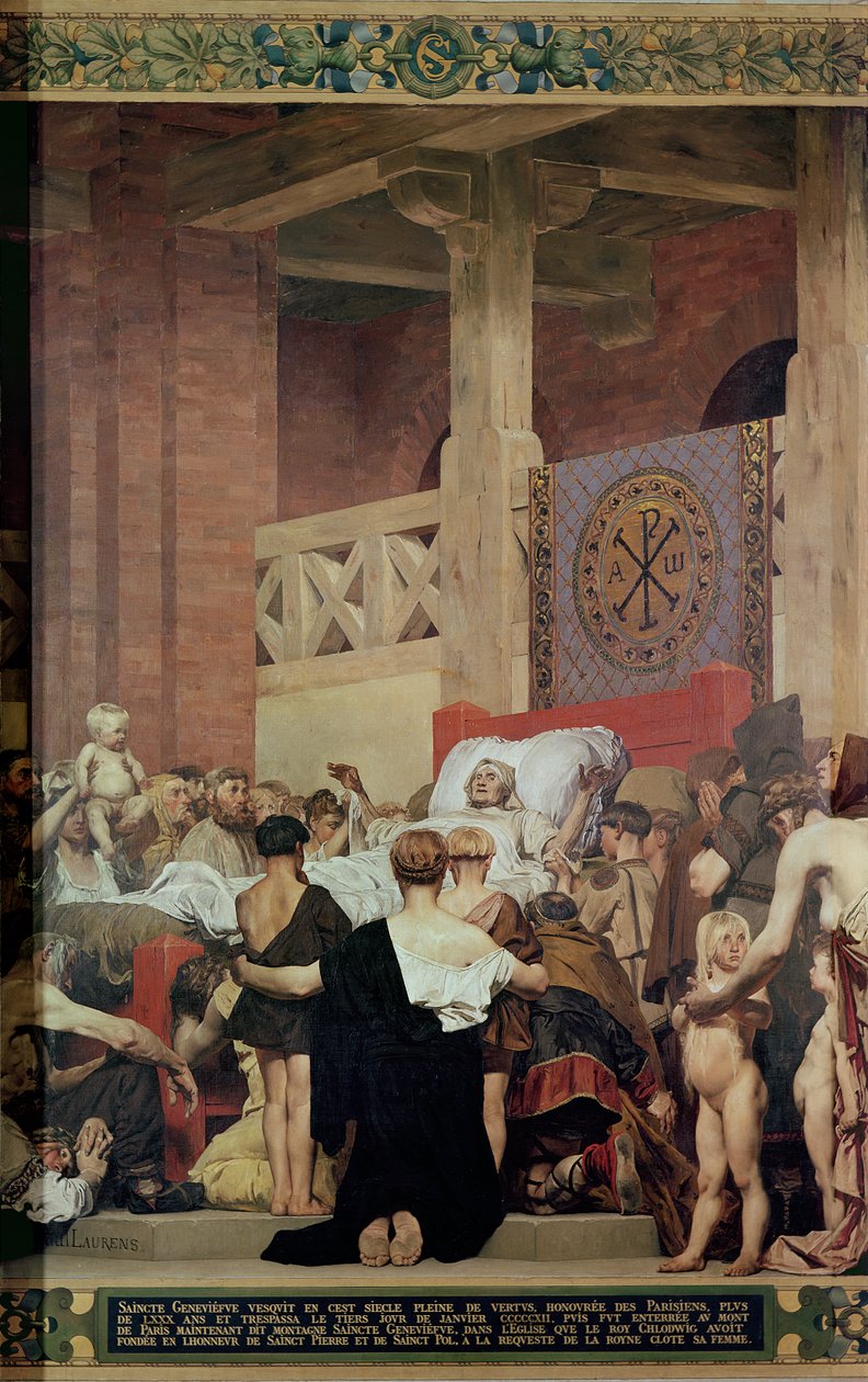 Szent Genevieve halála (falfestmény) (részlet) alkotó: Jean Paul Laurens