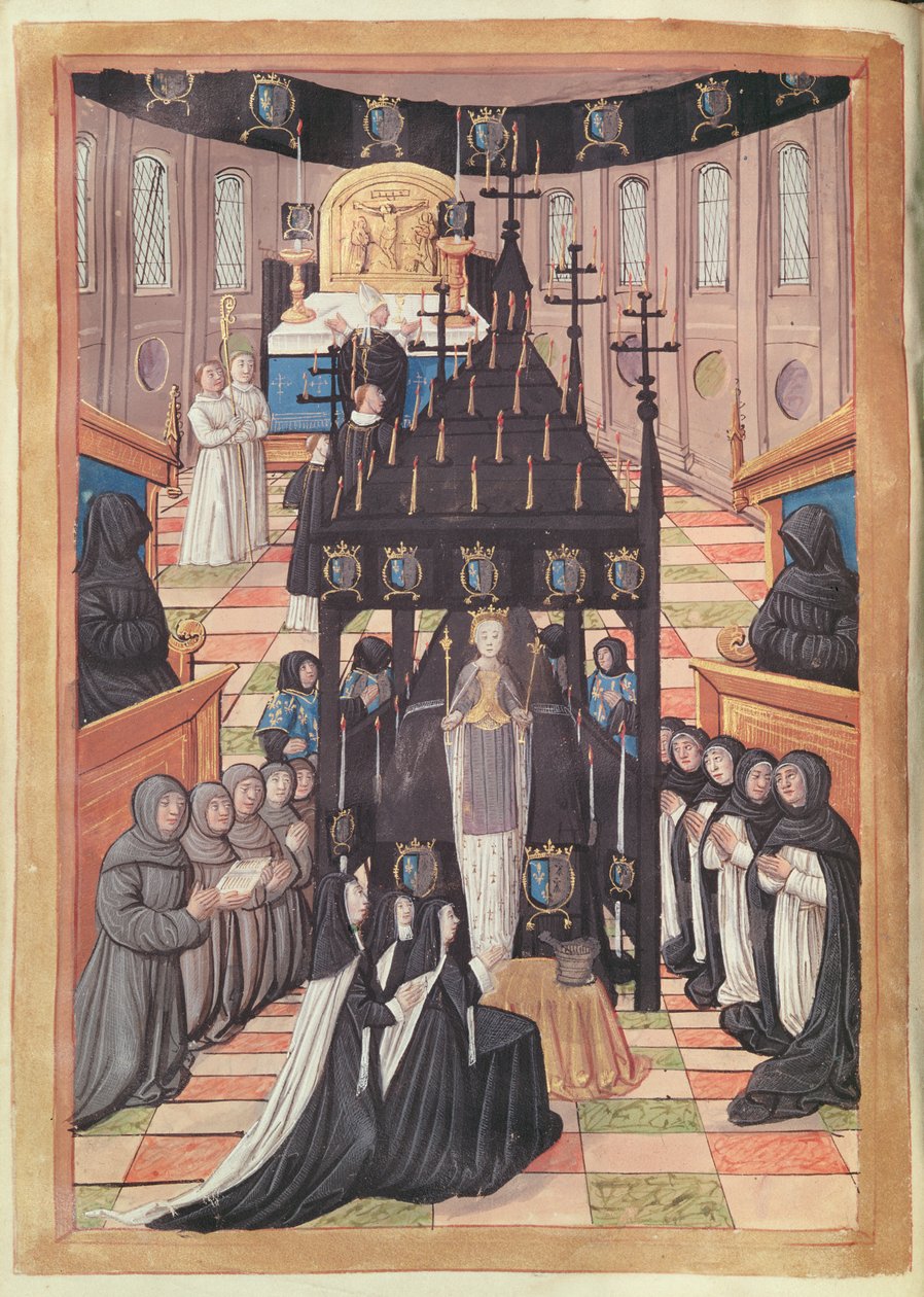 Fol.12v Bretagne-i Anna (1477-1514) búcsúztatása a Saint-Saveur de Blois-i templomban, 1515 alkotó: Jean Perreal