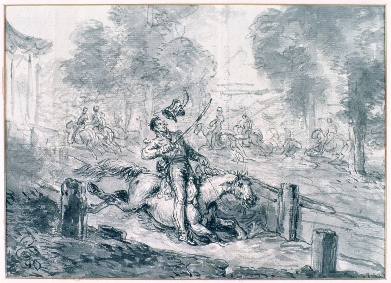 Joseph Poniatowski herceg (1763-1813) halála 1816 (ceruza és tinta papíron) alkotó: Jean Pierre Norblin de La Gourdaine
