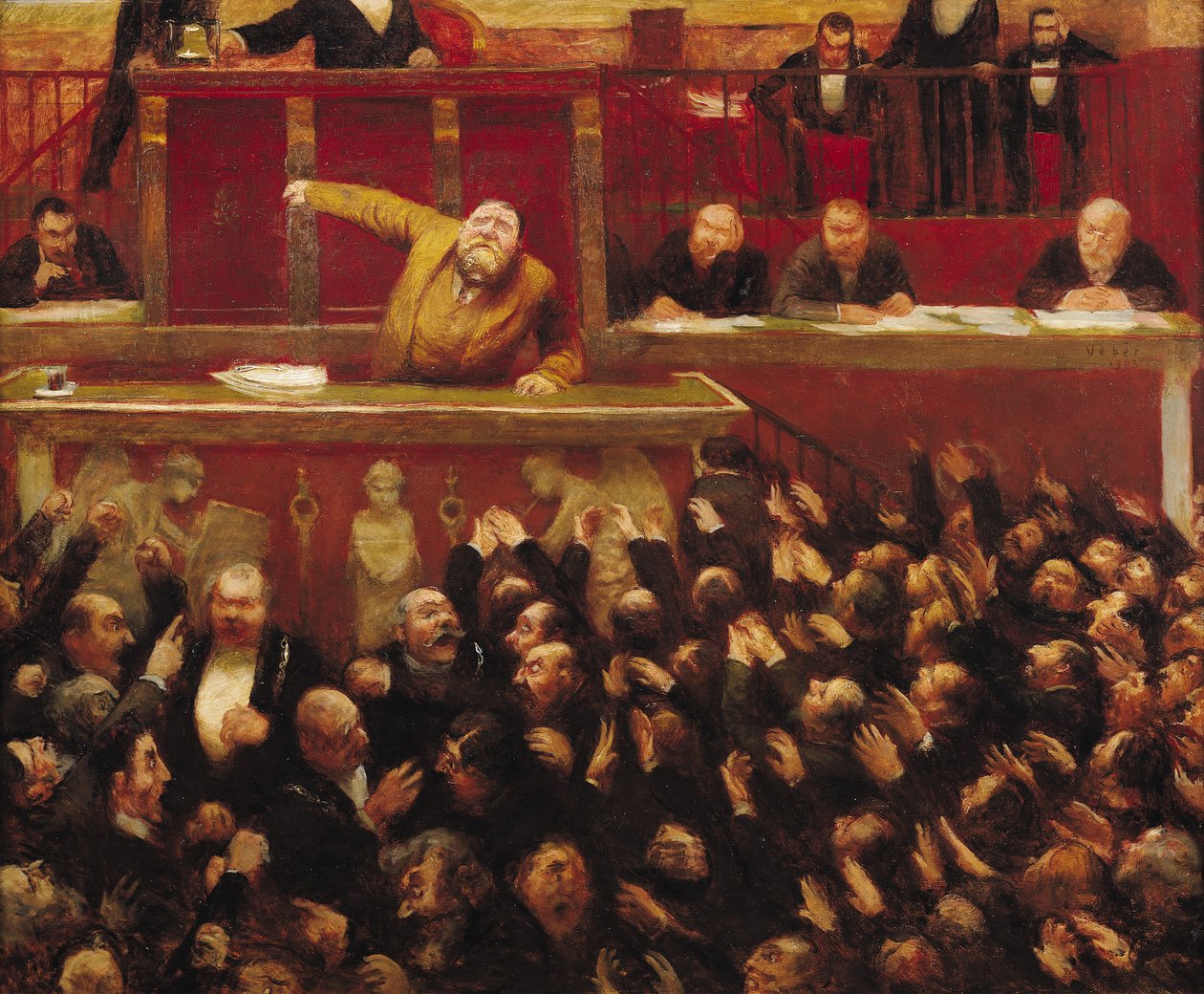 Jean Jaures (1859-1914) beszéd a Képviselőház tribünjén, 1903 alkotó: Jean Veber