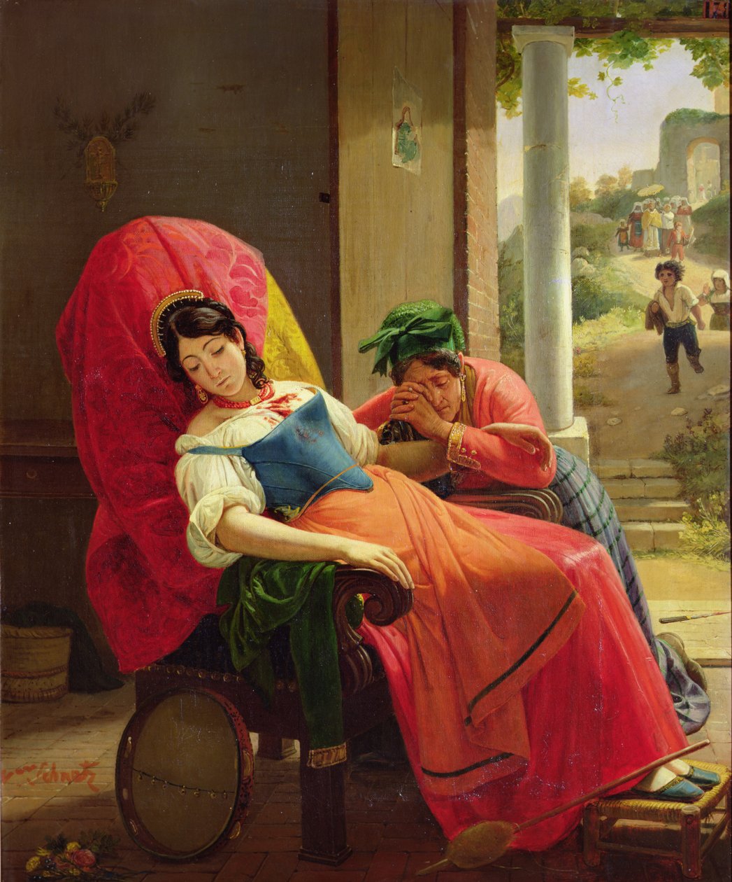 A meggyilkolt nő, 1824 körül alkotó: Jean Victor Schnetz