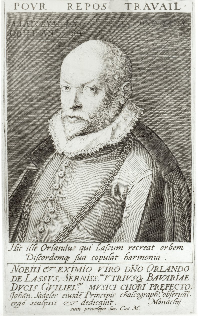 Roland de Lassus portréja (1532-94) 1593-94 alkotó: Jean or Johann Sadeler