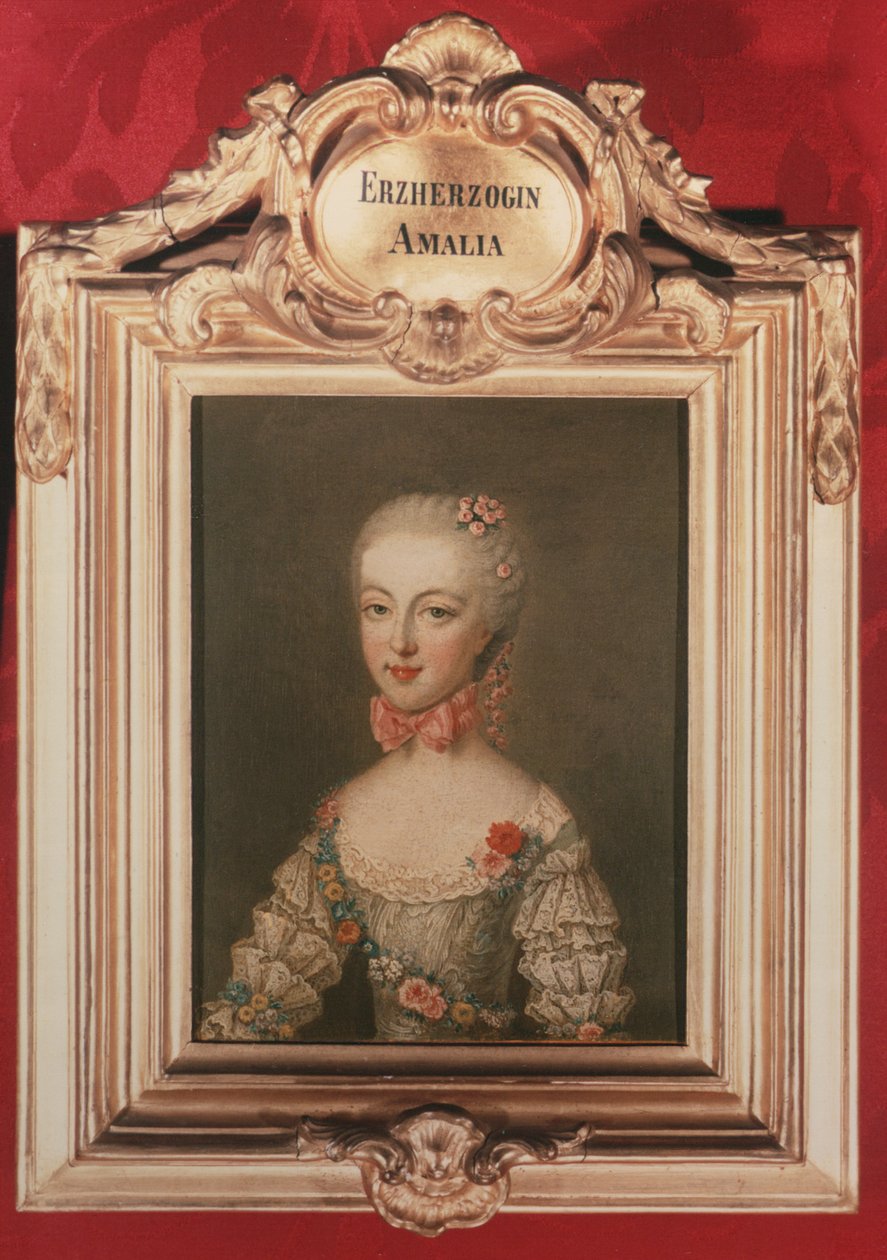 Mária Amália főhercegnő (1746-1804) I. Ferenc császár (1708-65) és Mária Terézia osztrák császárné (1717-80) lánya 1762 1762 alkotó: Jean Étienne Liotard