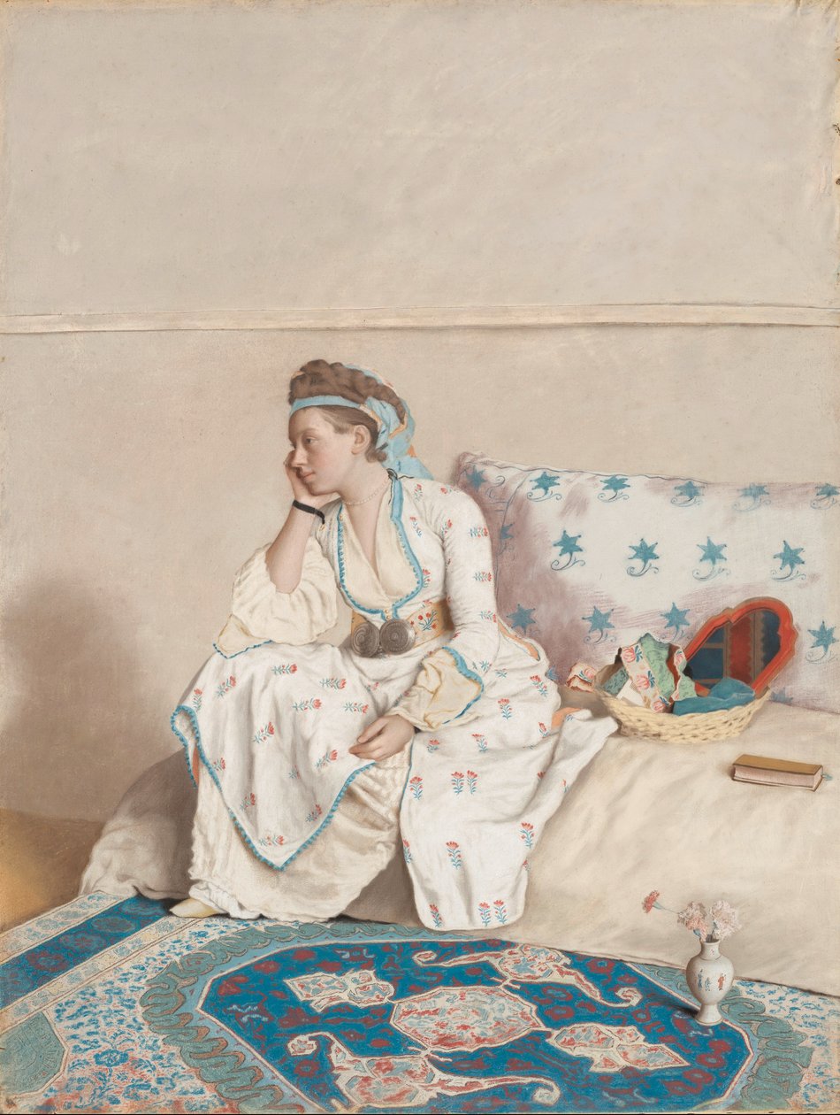 Marie Fargues, a művész felesége portréja török ​​jelmezben alkotó: Jean Étienne Liotard