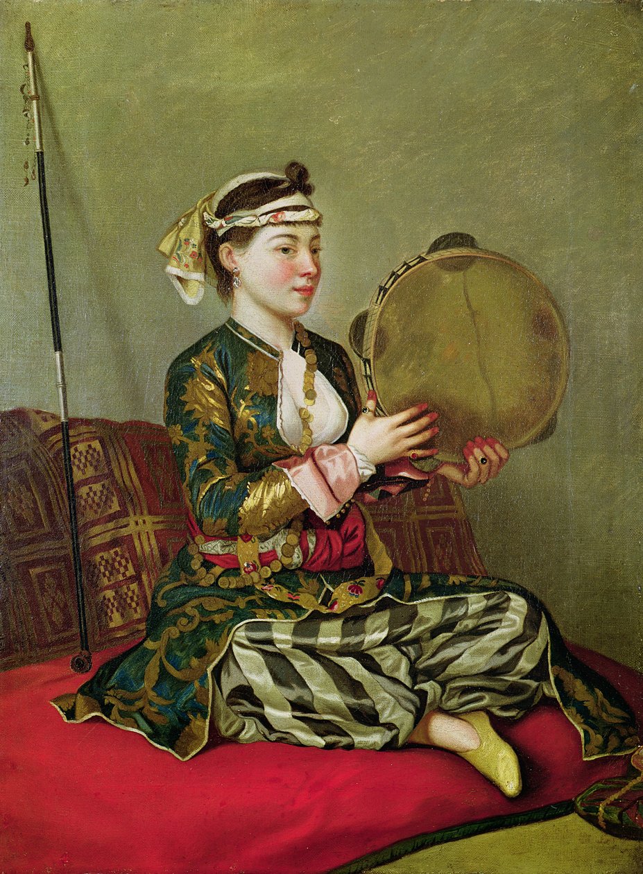 Török nő tamburával alkotó: Jean Étienne Liotard