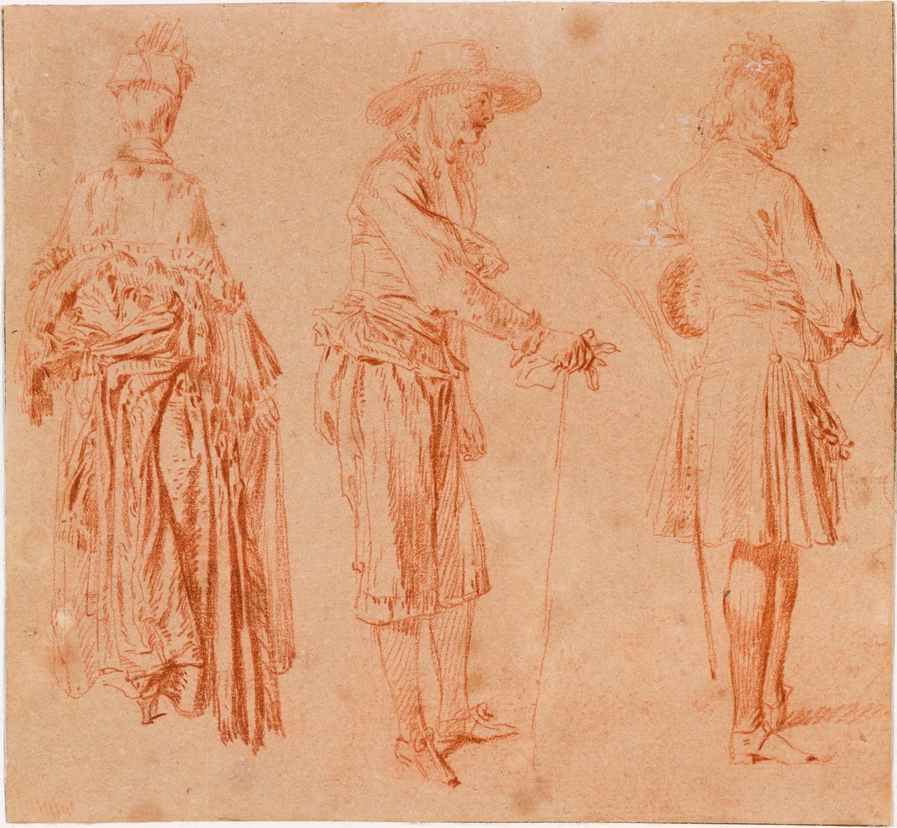 Eine Dame und zwei Herren alkotó: Jean-Antoine Watteau