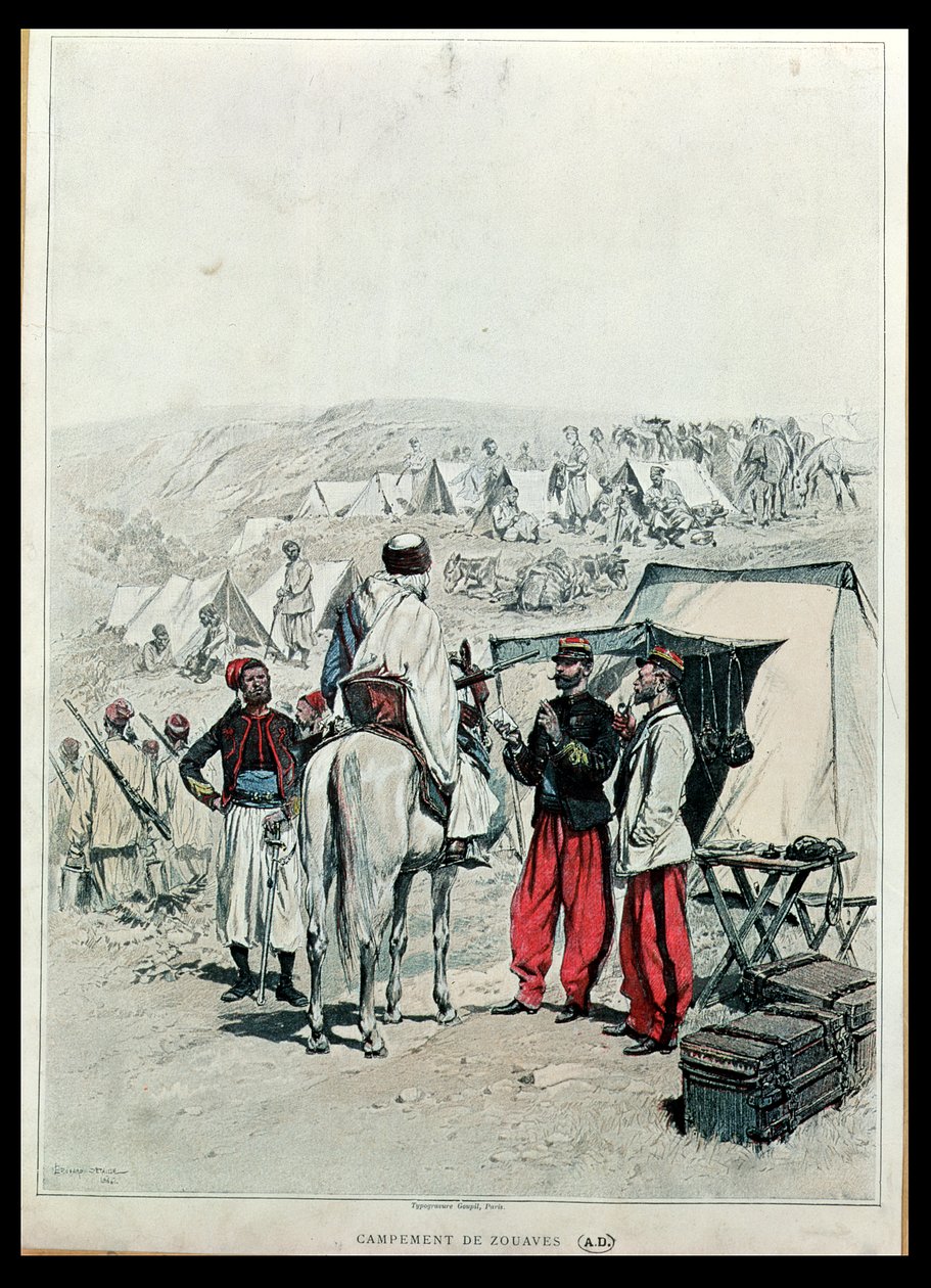 Zouave tábor, 1886 alkotó: Jean Baptiste Edouard Detaille