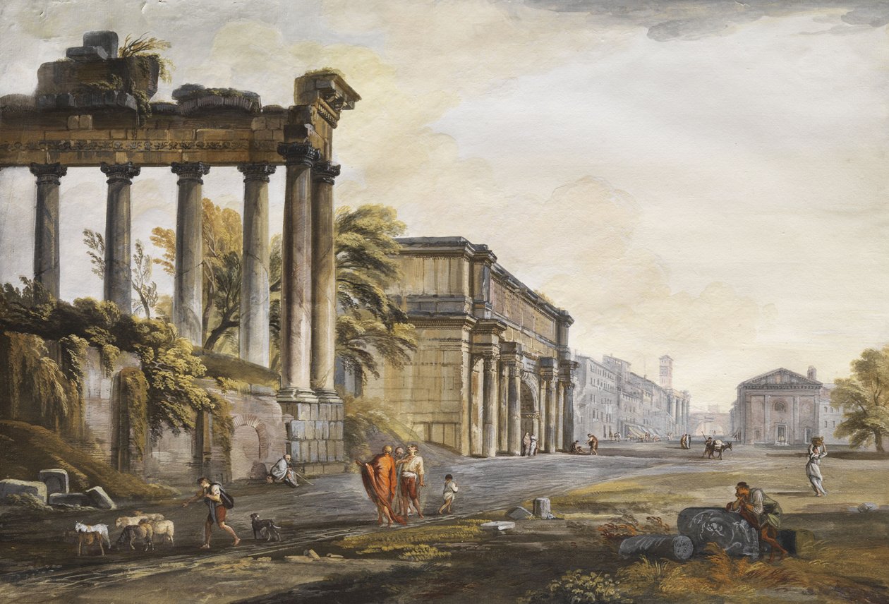 Capriccio romos építészettel alkotó: Jean Baptiste Lallemand