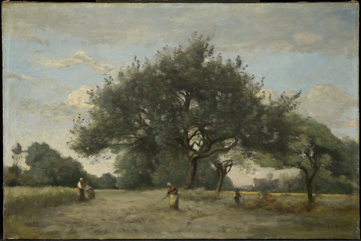 Almafák egy mezőn alkotó: Jean-Baptiste-Camille Corot