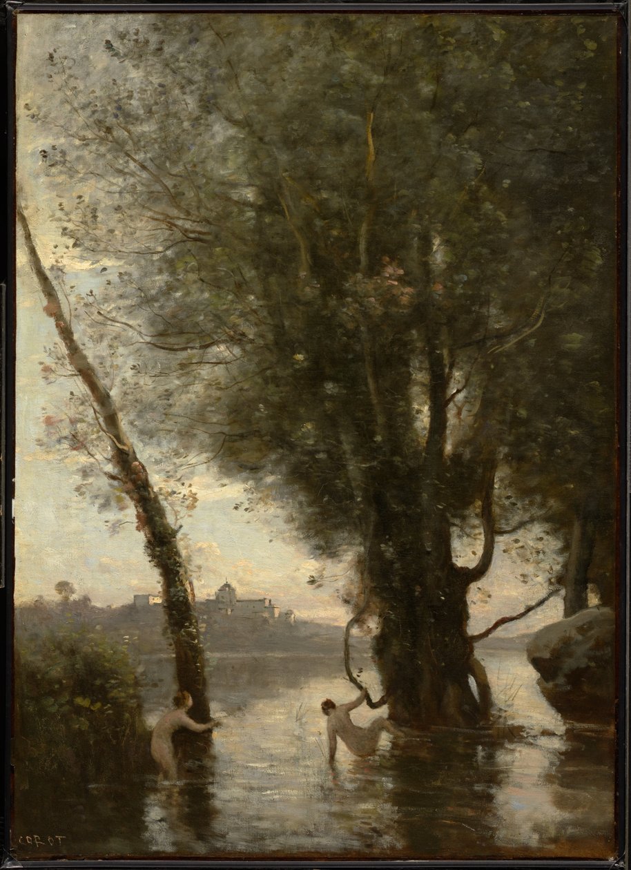 Fürdőzők a Borromei-szigeteken alkotó: Jean-Baptiste-Camille Corot