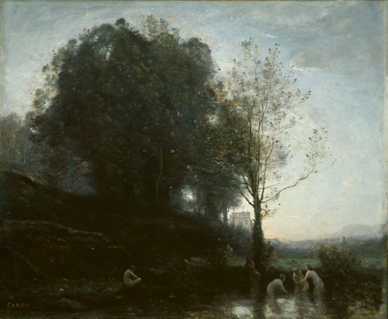 Fürdő nimfák és gyermek alkotó: Jean-Baptiste-Camille Corot