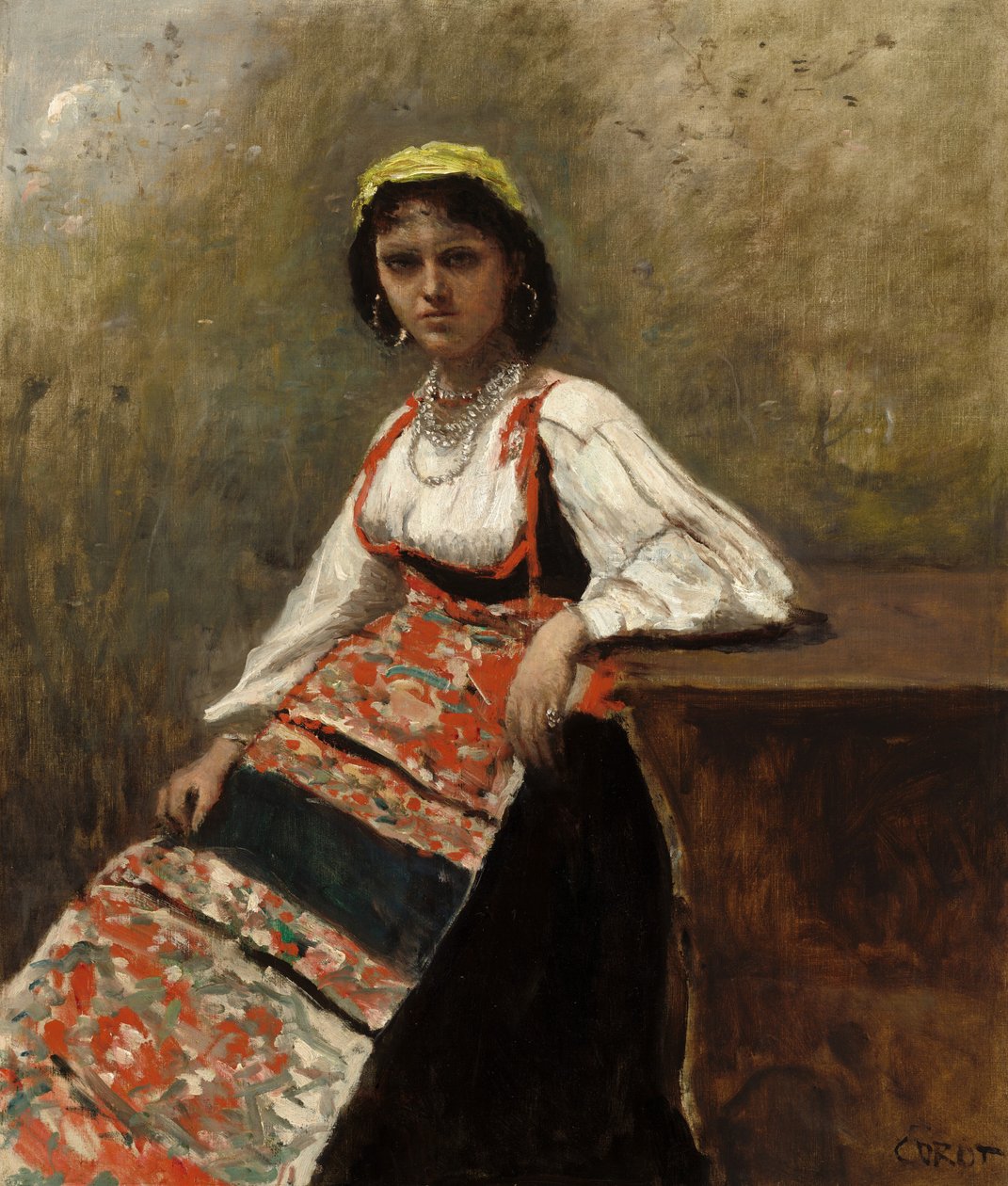 Olasz nő (La Morieri) alkotó: Jean-Baptiste-Camille Corot