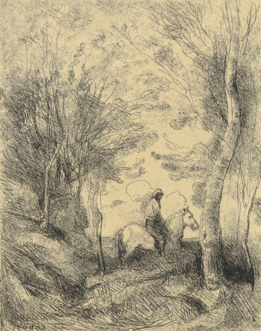A nagy lovas az erdőben alkotó: Jean-Baptiste-Camille Corot