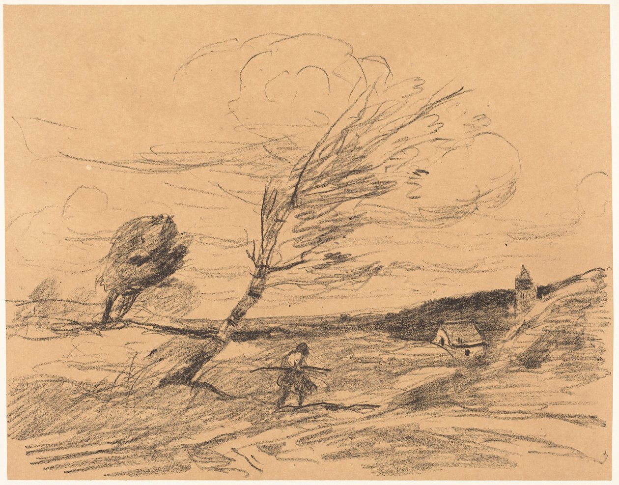 A szélroham (Le Coup de vent) alkotó: Jean-Baptiste-Camille Corot