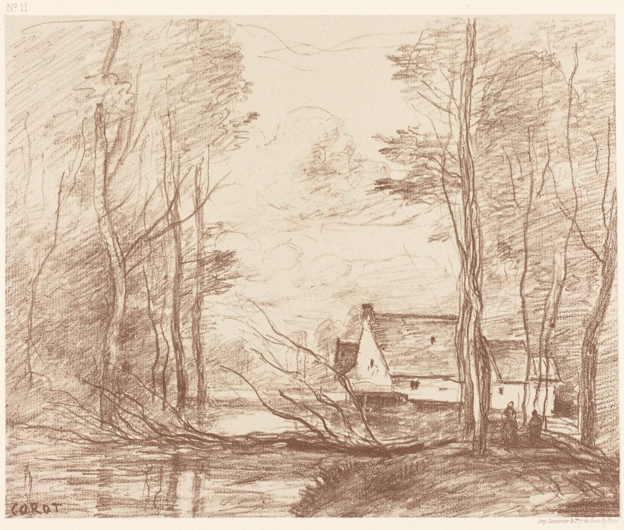 A Cuincy-i malom, Douai közelében (Le Moulin de Cuincy, Douai közelében) alkotó: Jean-Baptiste-Camille Corot
