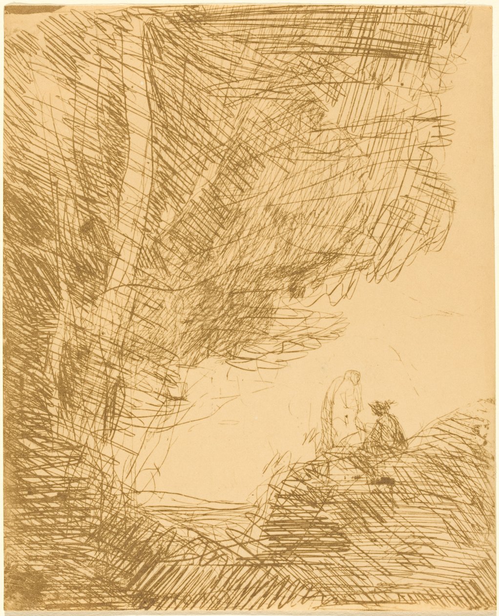 Der Dichter und seine Muse alkotó: Jean-Baptiste-Camille Corot