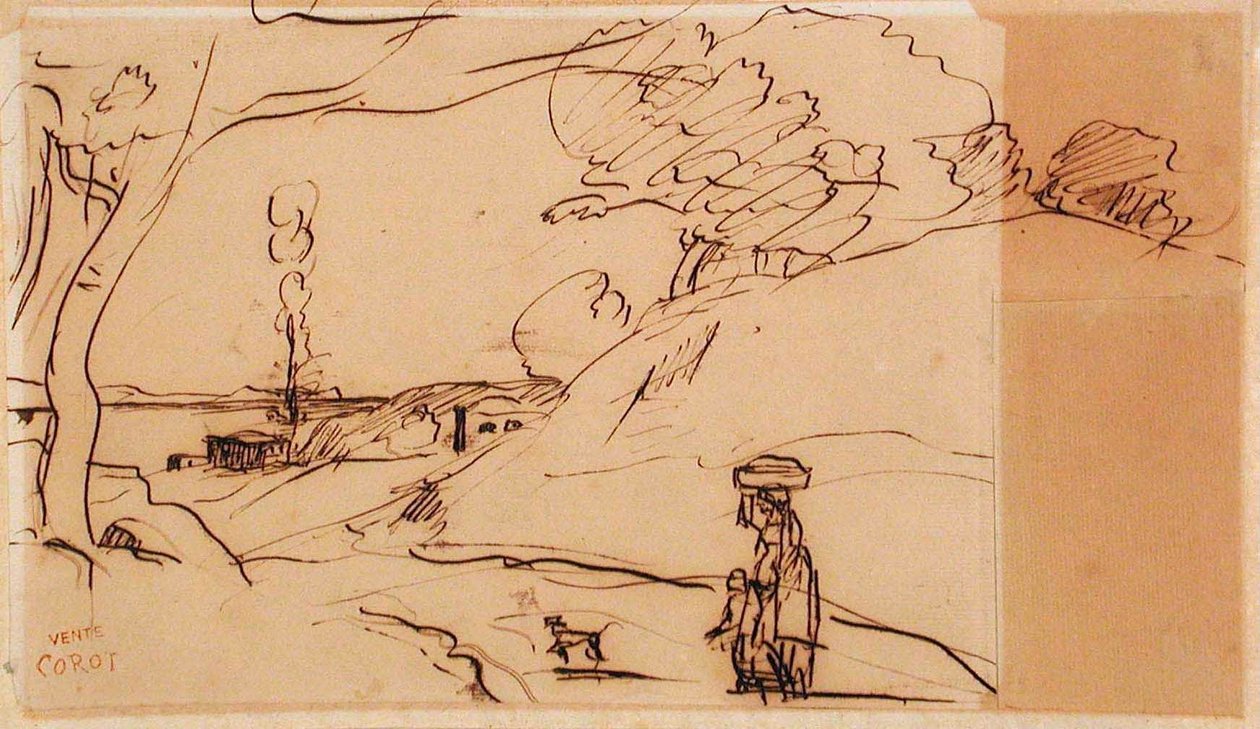 Cím nélküli tájkép alkotó: Jean-Baptiste-Camille Corot