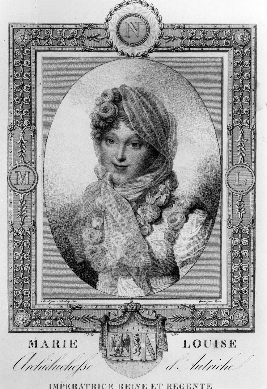 Marie-Louise osztrák (1791-1847) I. Napóleon második felesége, Franciaország császára 1810-1814-ben (metszet) alkotó: Jean Baptiste (after) Isabey