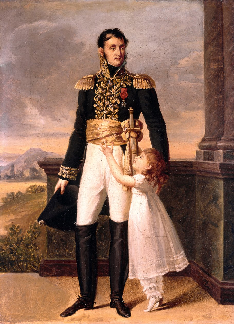 Junot tábornok és lánya, Josephine, c. 1805 (festmény) alkotó: Jean Baptiste (attr. to) Isabey