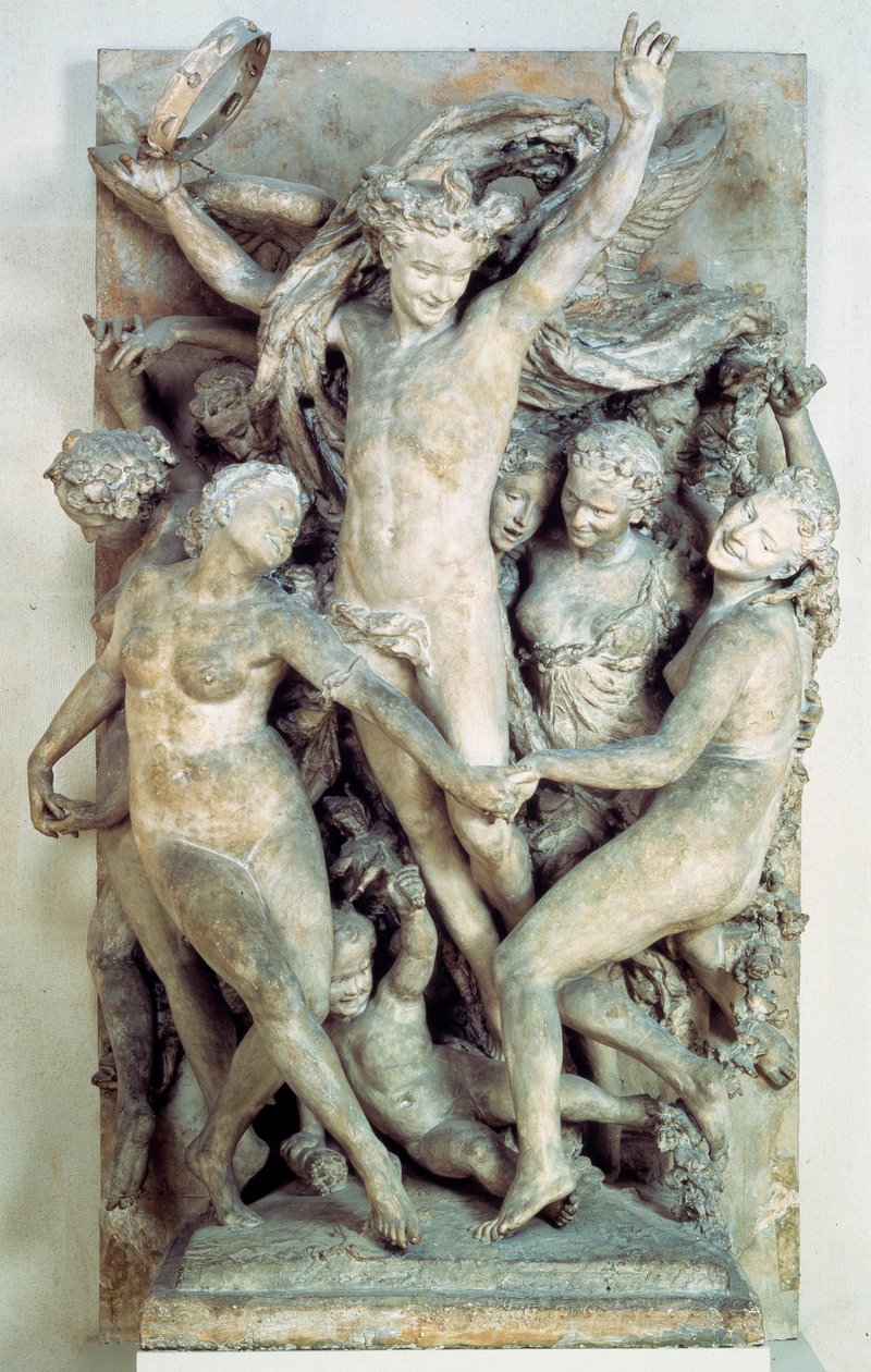 A Les Bacchantes körtáncolni és zenélni. Jean-Baptiste (Jean Baptiste) Carpeaux (1827-1875) faragott domborműve 1865-1869 V. 4,2x2,9 m Párizs, Muse d