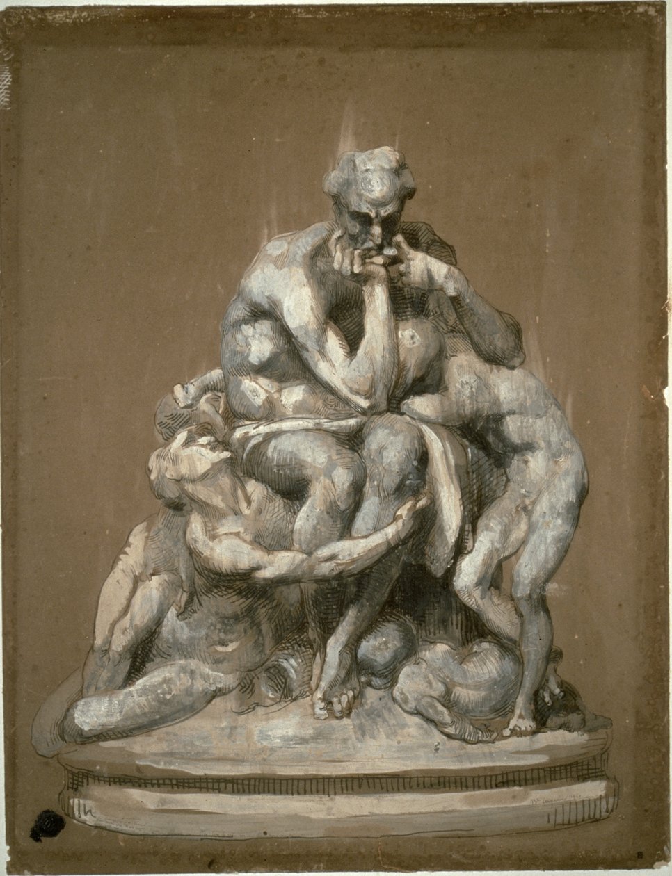 Tanulmány az „Ugolino és gyermekei” szoborhoz alkotó: Jean Baptiste Carpeaux