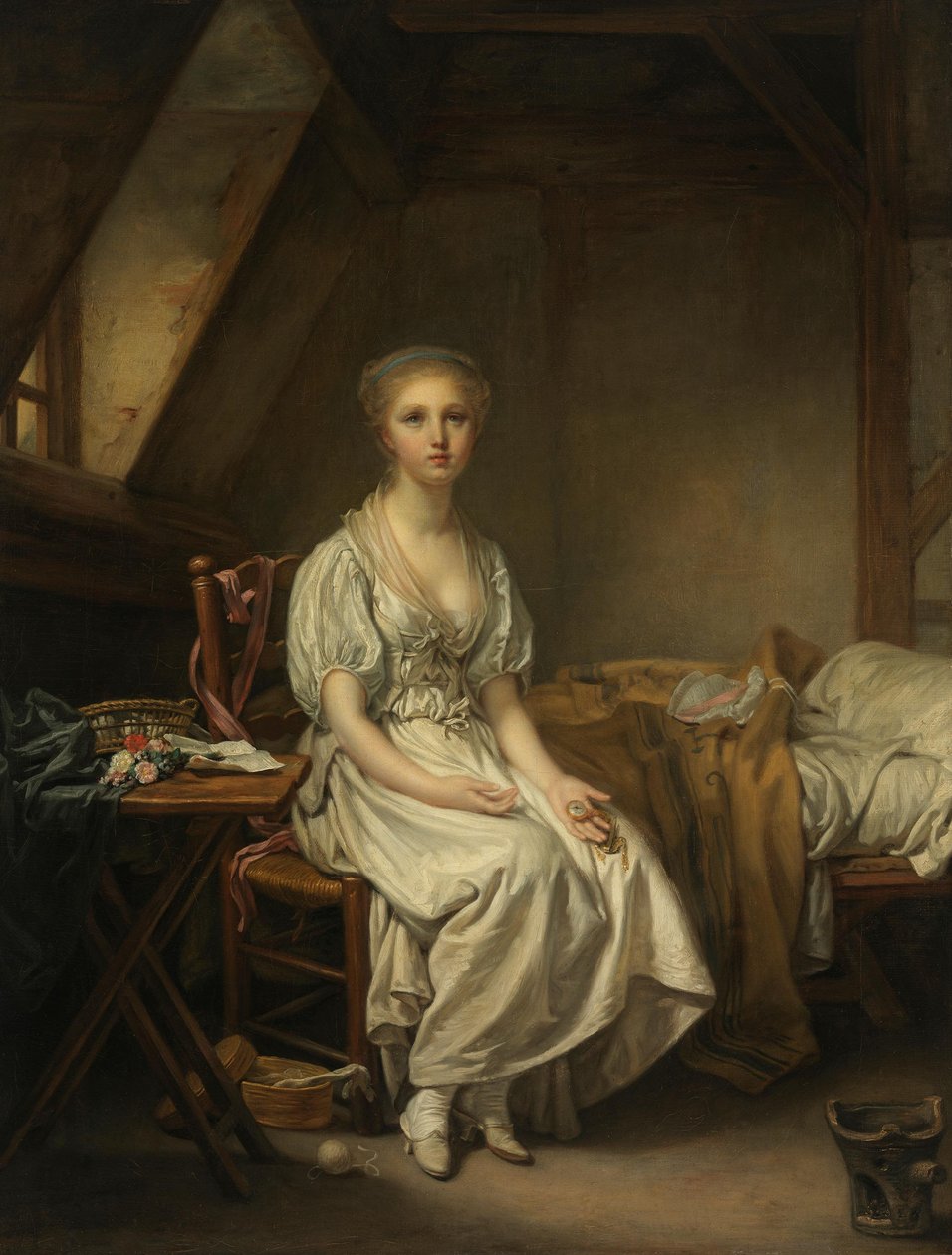 Az óra panaszai (Az ingadozó erény) alkotó: Jean-Baptiste Greuze