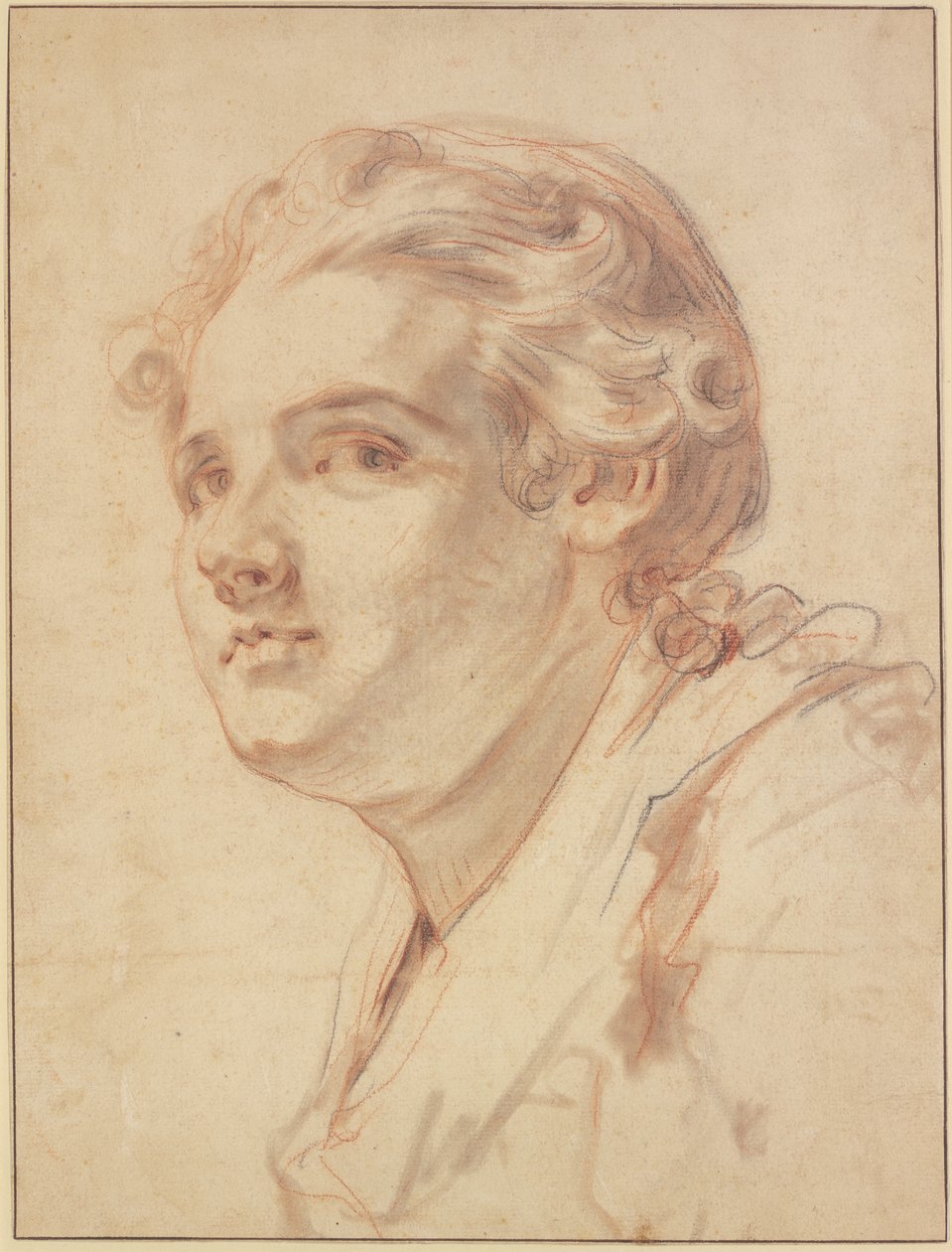 Fiatal férfi balra forduló háromnegyed profilban alkotó: Jean-Baptiste Greuze