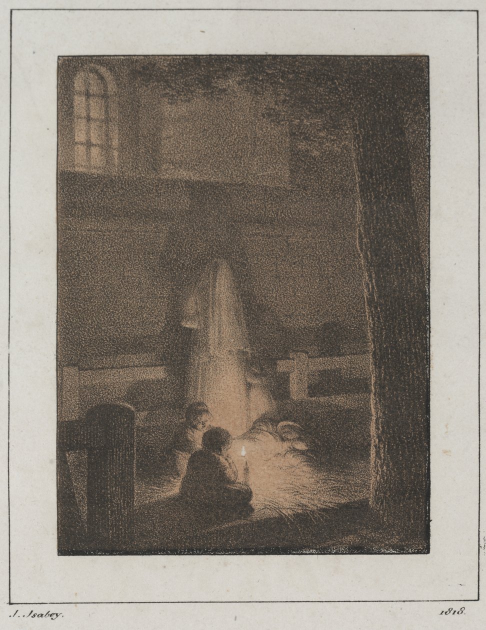 Gyermekek gyertyával alkotó: Jean-Baptiste Isabey